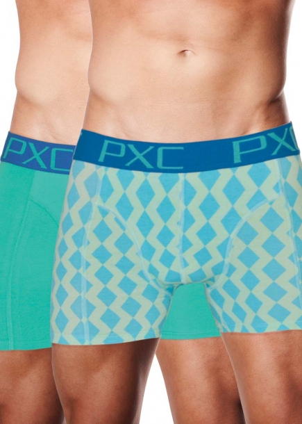 Boxerkalsonger, boxer 2-pack turkos mönster - PXC Underwear